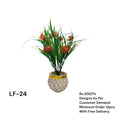 Artificial Green Floral Arrangement with Decorative Designer Pot – Modern Home Décor – LF-24