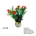Artificial Green Floral Arrangement with Decorative Designer Pot – Modern Home Décor – LF-25