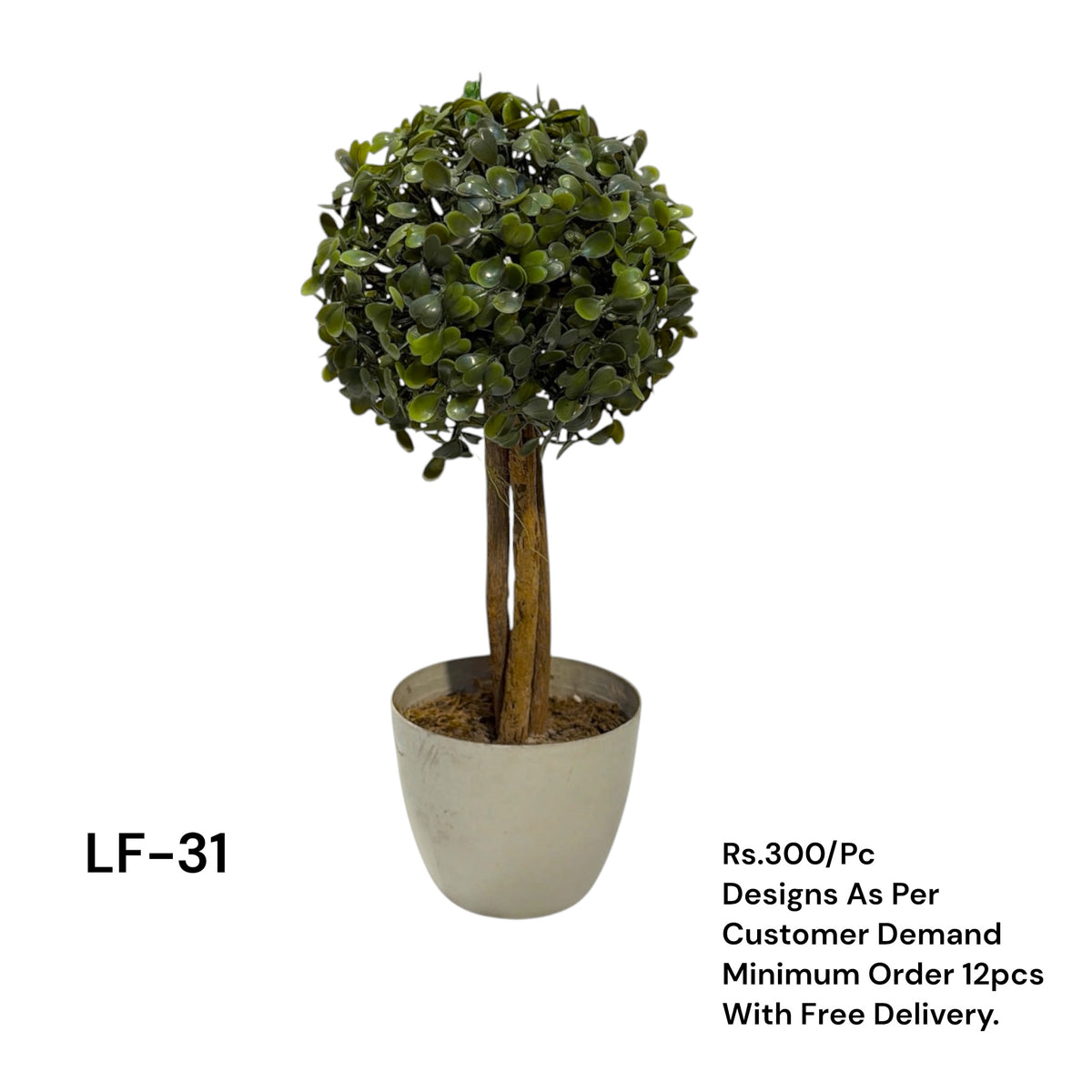 Artificial Green Floral Arrangement with Decorative Designer Pot – Modern Home Décor – LF-31