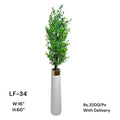 Artificial Green Floral Arrangement with Decorative Designer Pot – Modern Home Décor – LF-34