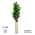 Artificial Green Floral Arrangement with Decorative Designer Pot – Modern Home Décor – LF-36