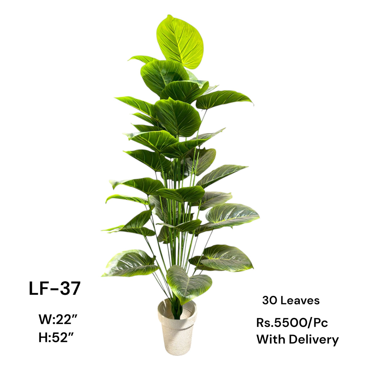 Artificial Green Floral Arrangement with Decorative Designer Pot – Modern Home Décor – LF-37