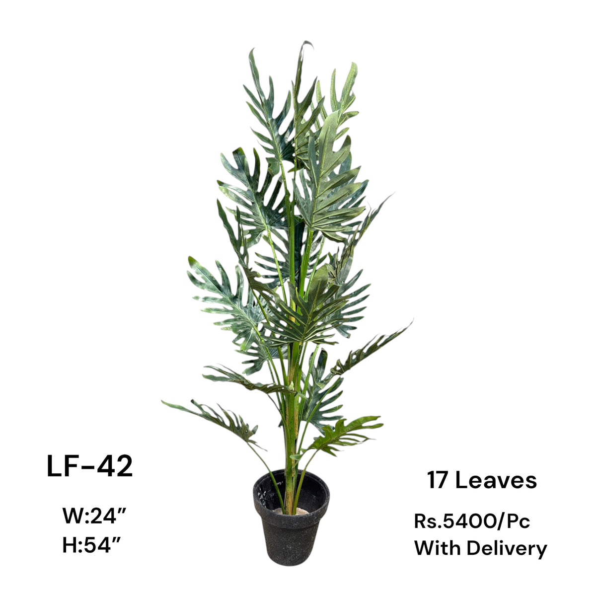 Artificial Green Floral Arrangement with Decorative Designer Pot – Modern Home Décor – LF-42