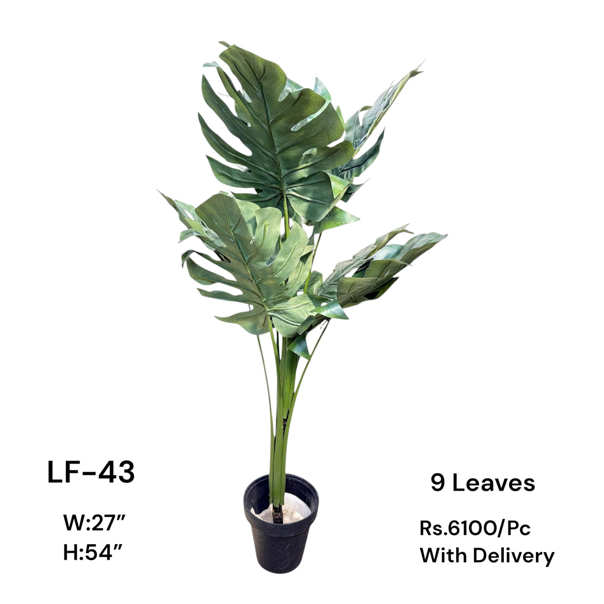 Artificial Green Floral Arrangement with Decorative Designer Pot – Modern Home Décor – LF-43
