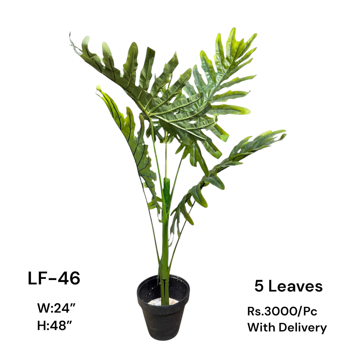 Artificial Green Floral Arrangement with Decorative Designer Pot – Modern Home Décor – LF-46
