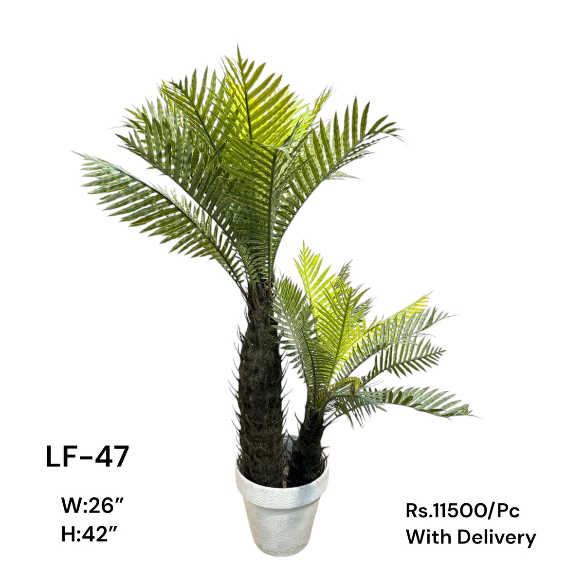Artificial Green Floral Arrangement with Decorative Designer Pot – Modern Home Décor – LF-47