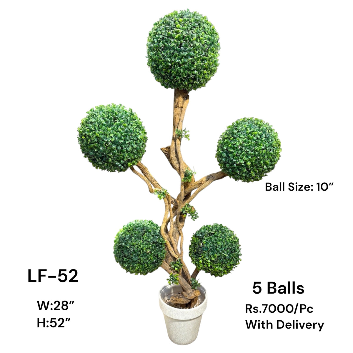Artificial Green Floral Arrangement with Decorative Designer Pot – Modern Home Décor – LF-52
