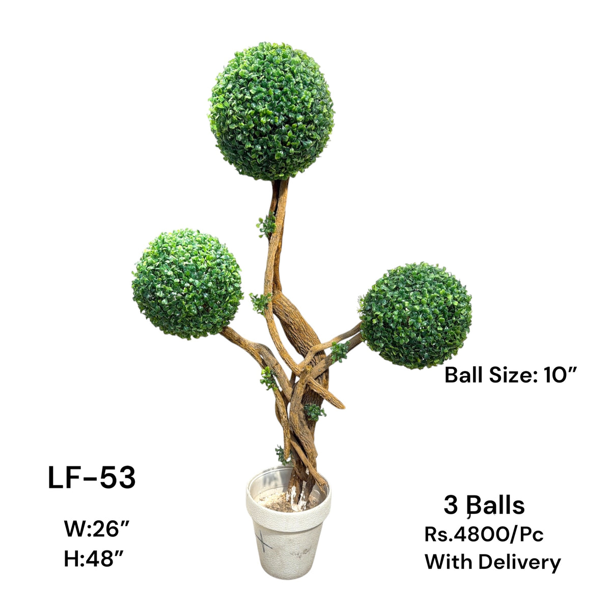 Artificial Green Floral Arrangement with Decorative Designer Pot – Modern Home Décor – LF-53