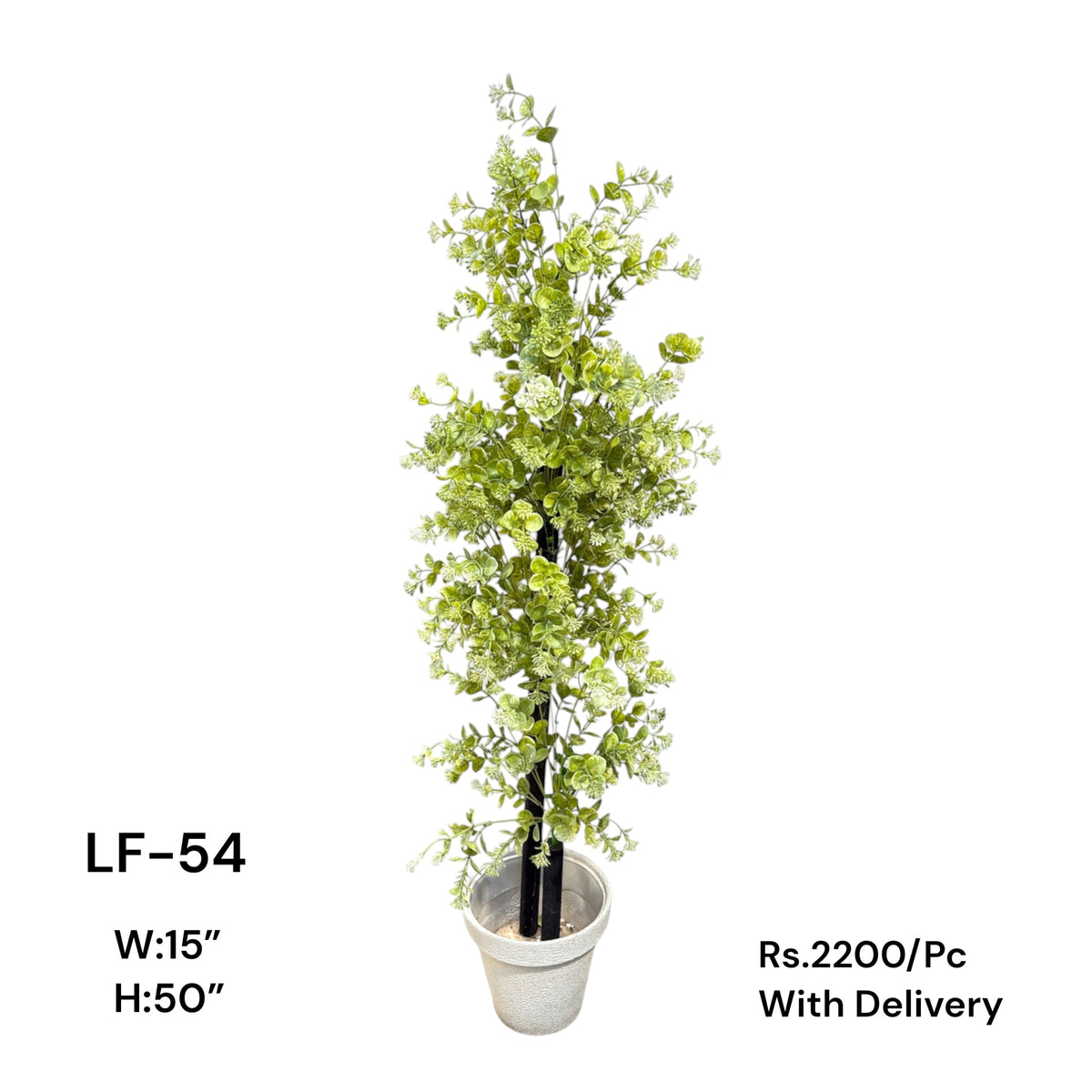 Artificial Green Floral Arrangement with Decorative Designer Pot – Modern Home Décor – LF-54