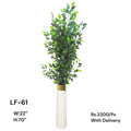 Artificial Green Floral Arrangement with Decorative Designer Pot – Modern Home Décor – LF-61
