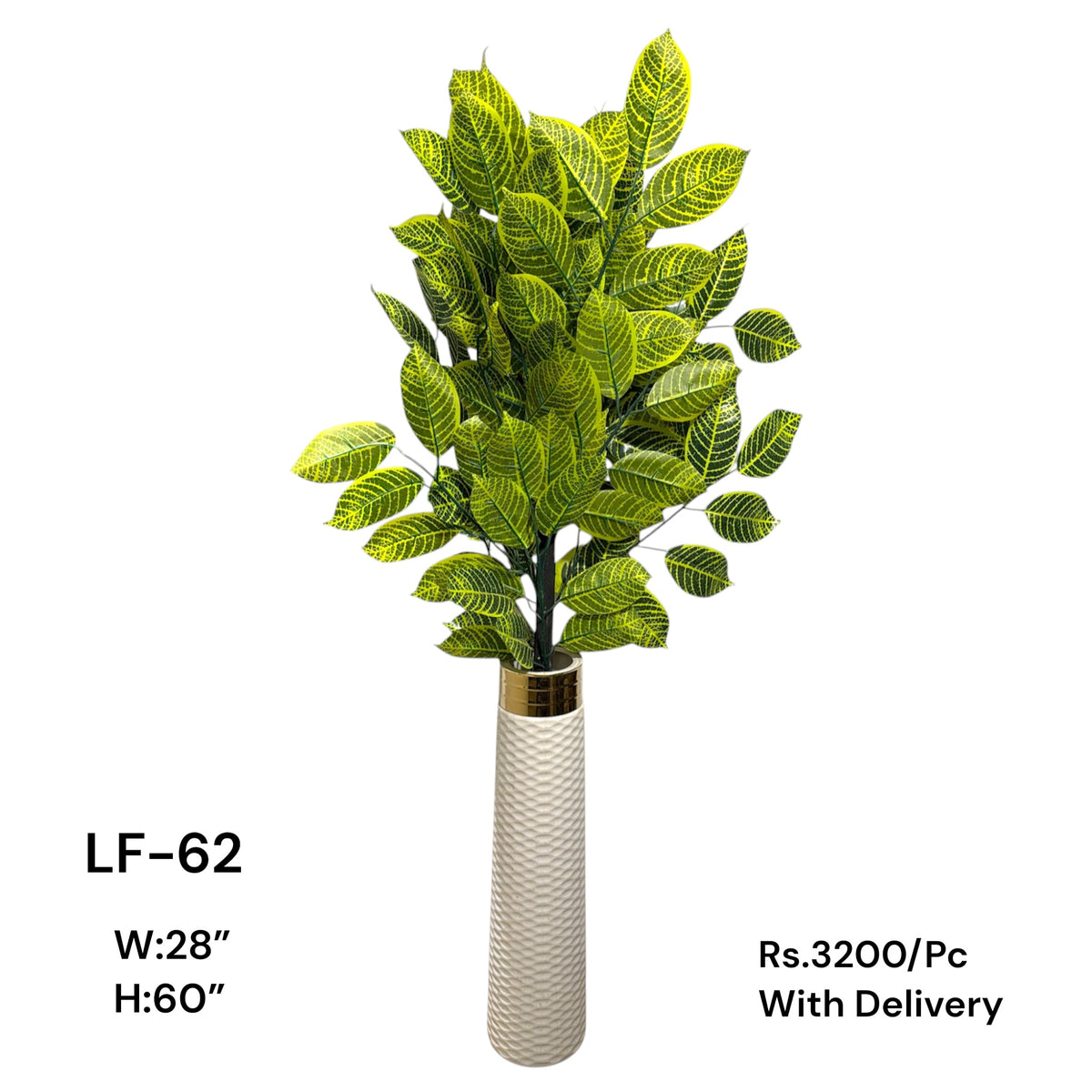 Artificial Green Floral Arrangement with Decorative Designer Pot – Modern Home Décor – LF-62