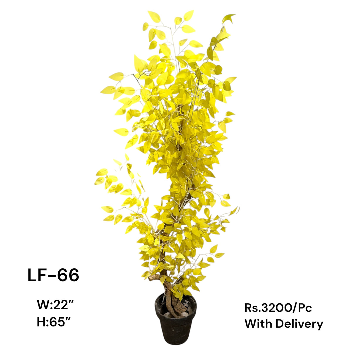 Artificial Green Floral Arrangement with Decorative Designer Pot – Modern Home Décor – LF-66