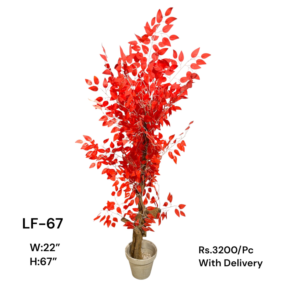 Artificial Green Floral Arrangement with Decorative Designer Pot – Modern Home Décor – LF-67