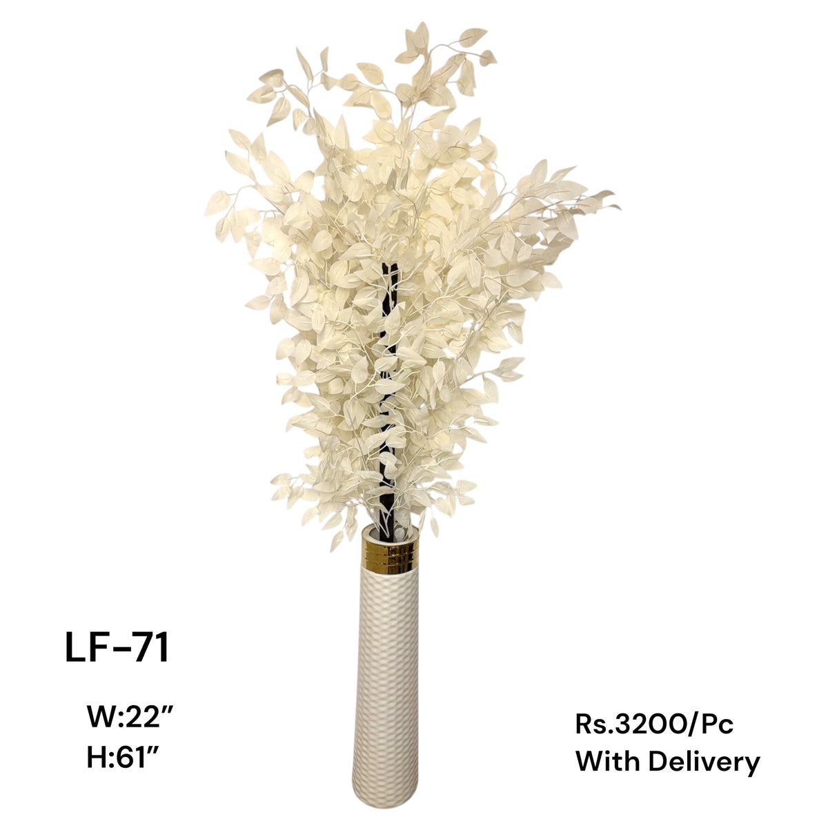 Artificial Green Floral Arrangement with Decorative Designer Pot – Modern Home Décor – LF-71