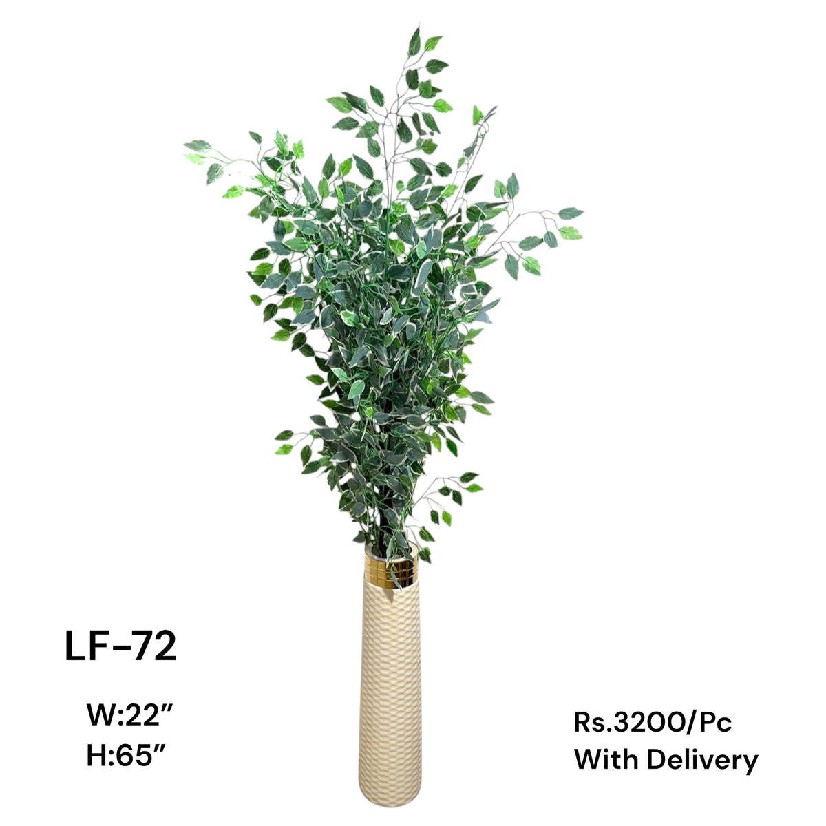 Artificial Green Floral Arrangement with Decorative Designer Pot – Modern Home Décor – LF-72