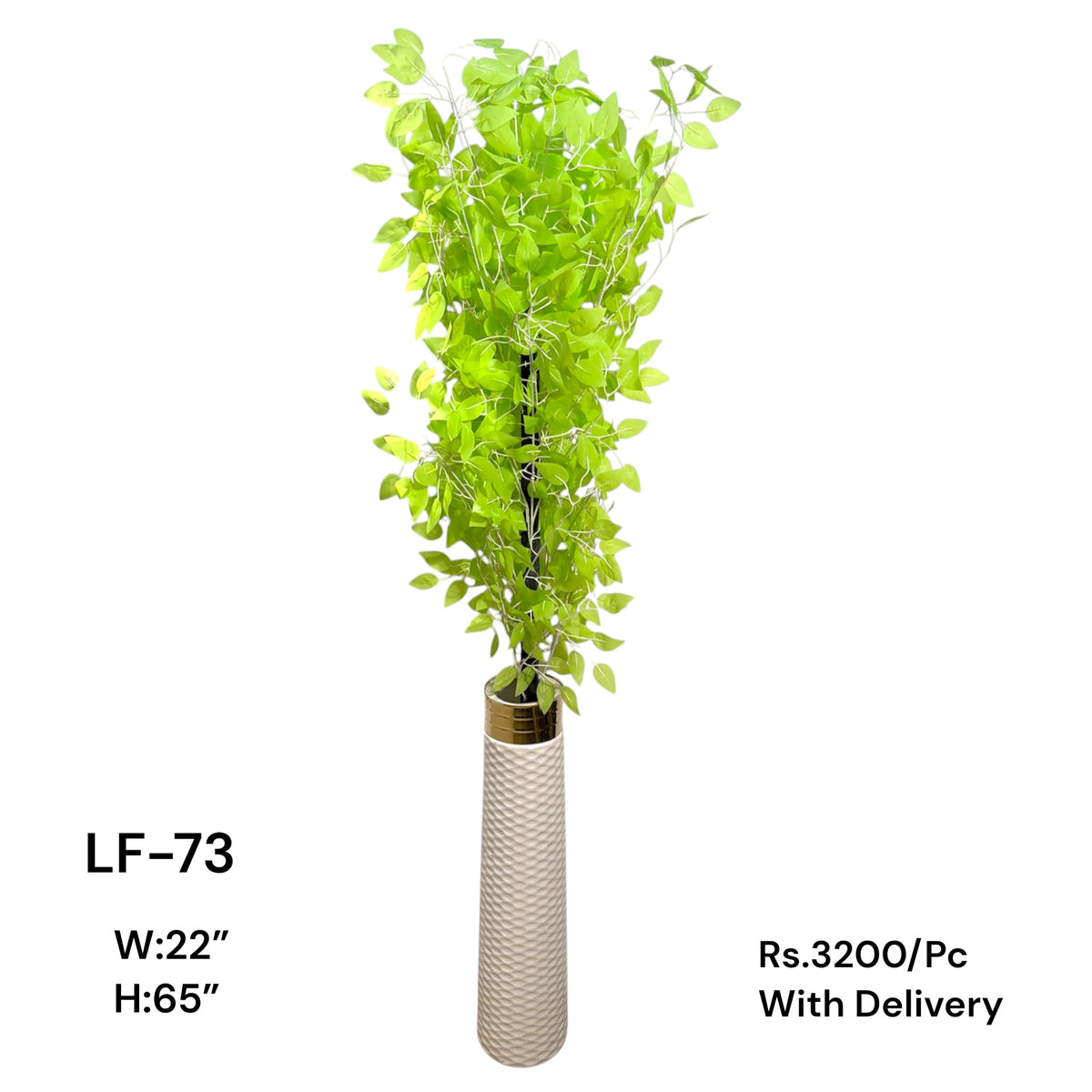 Artificial Green Floral Arrangement with Decorative Designer Pot – Modern Home Décor – LF-73