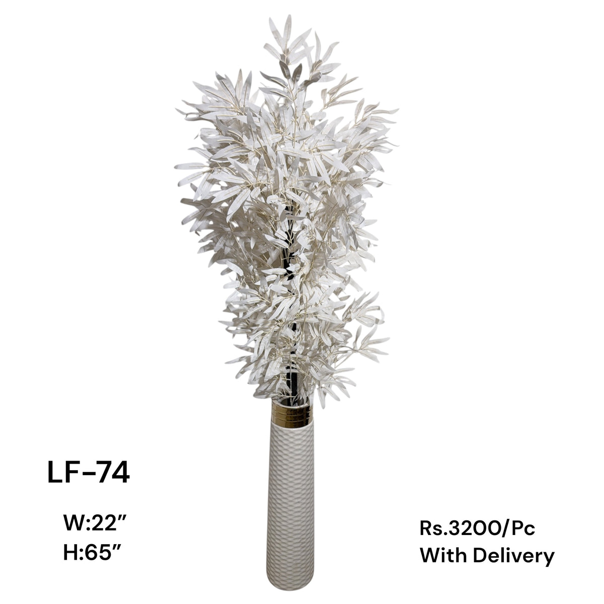 Artificial Green Floral Arrangement with Decorative Designer Pot – Modern Home Décor – LF-74