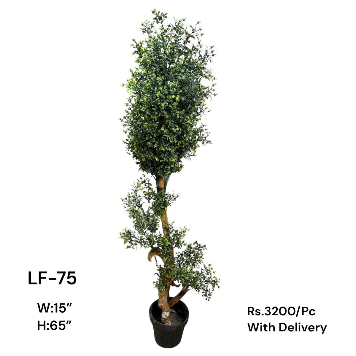 Artificial Green Floral Arrangement with Decorative Designer Pot – Modern Home Décor – LF-75