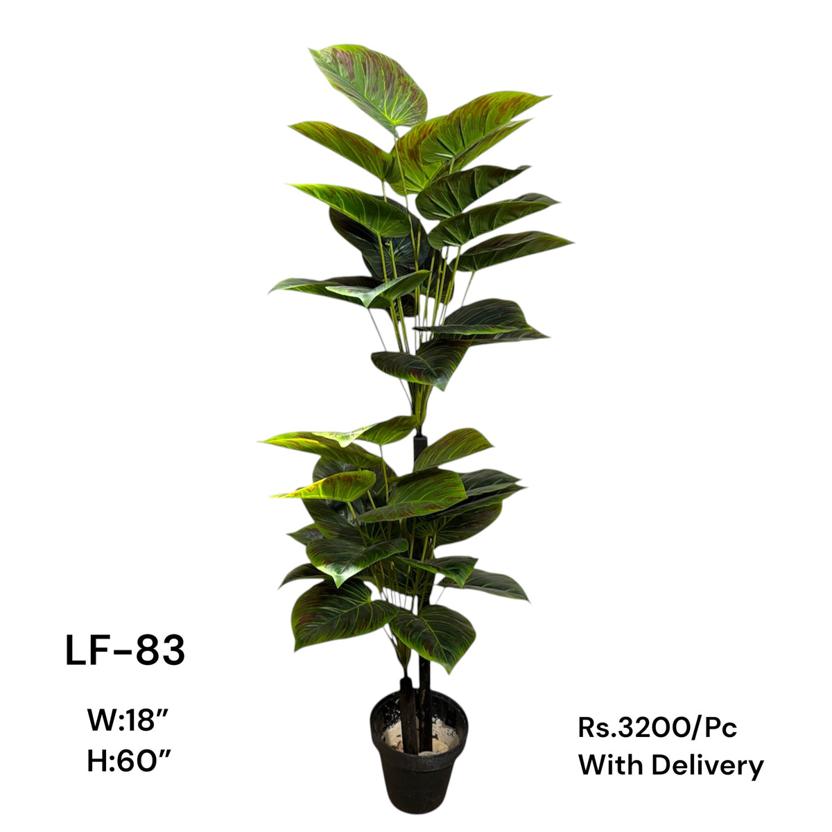 Artificial Green Floral Arrangement with Decorative Designer Pot – Modern Home Décor – LF-83