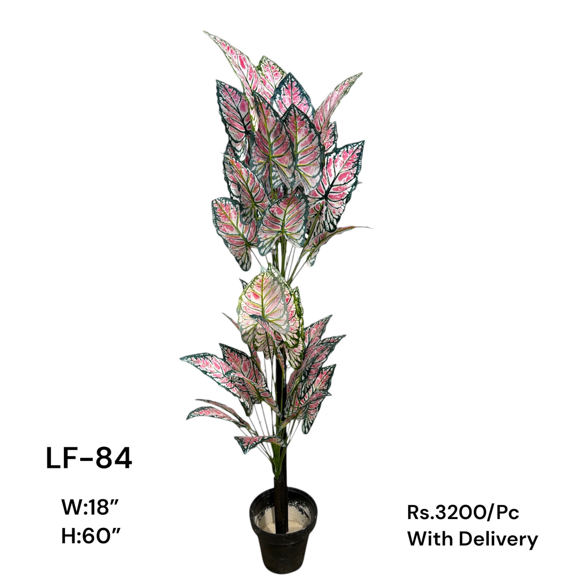 Artificial Green Floral Arrangement with Decorative Designer Pot – Modern Home Décor – LF-84