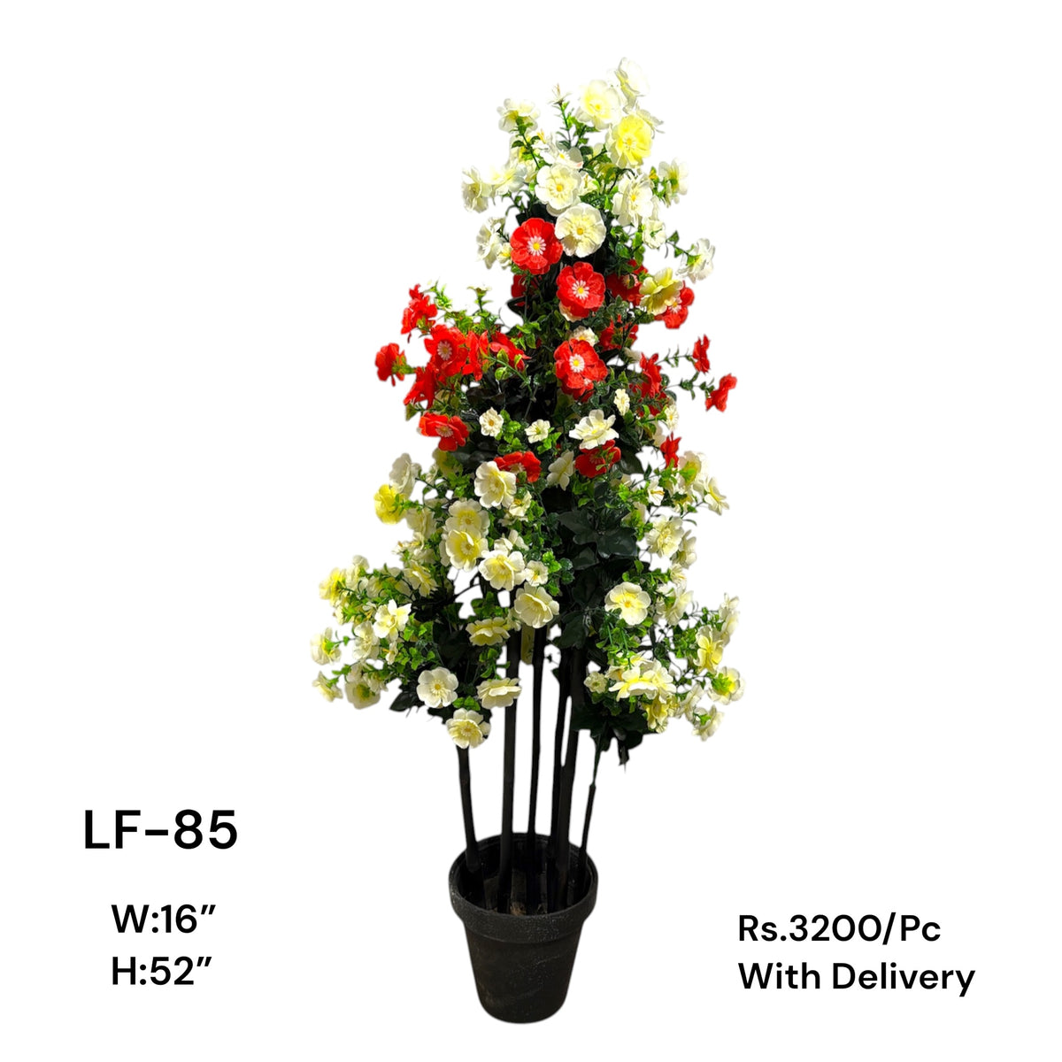 Artificial Green Floral Arrangement with Decorative Designer Pot – Modern Home Décor – LF-85