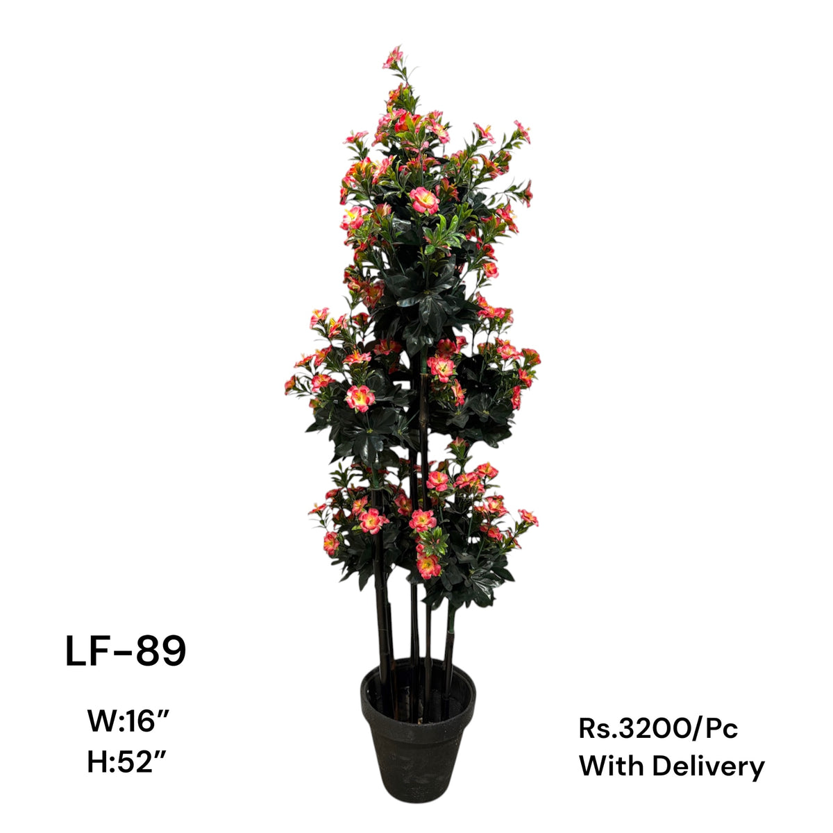 Artificial Green Floral Arrangement with Decorative Designer Pot – Modern Home Décor – LF-89