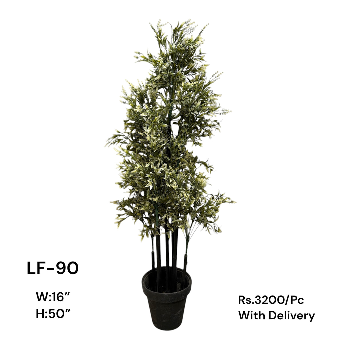 Artificial Green Floral Arrangement with Decorative Designer Pot – Modern Home Décor – LF-90
