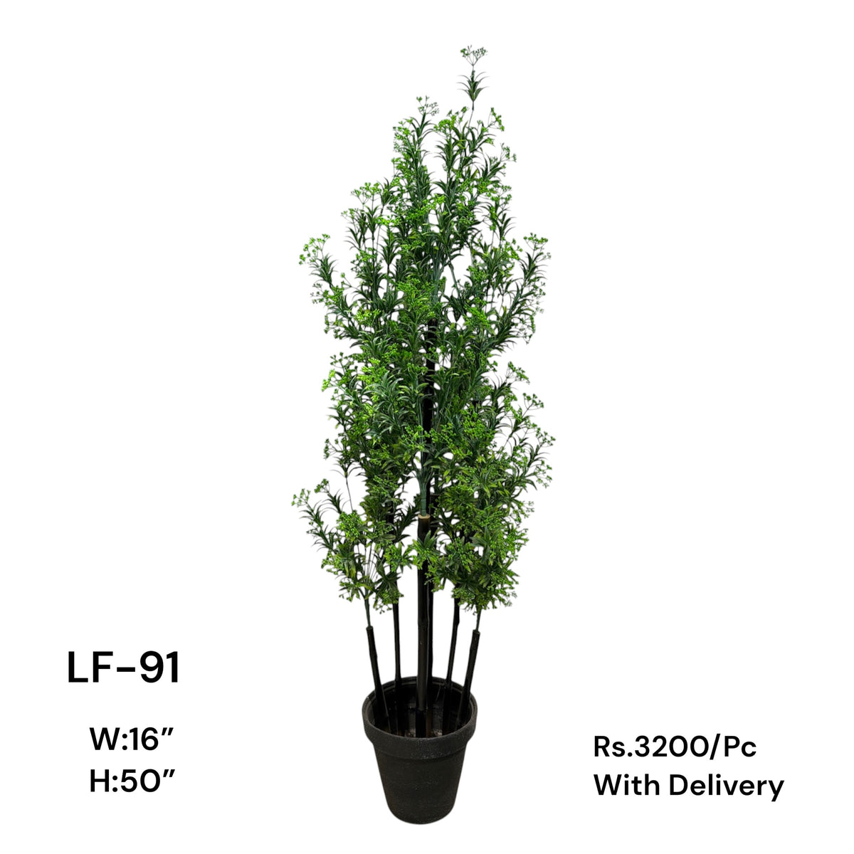 Artificial Green Floral Arrangement with Decorative Designer Pot – Modern Home Décor – LF-91