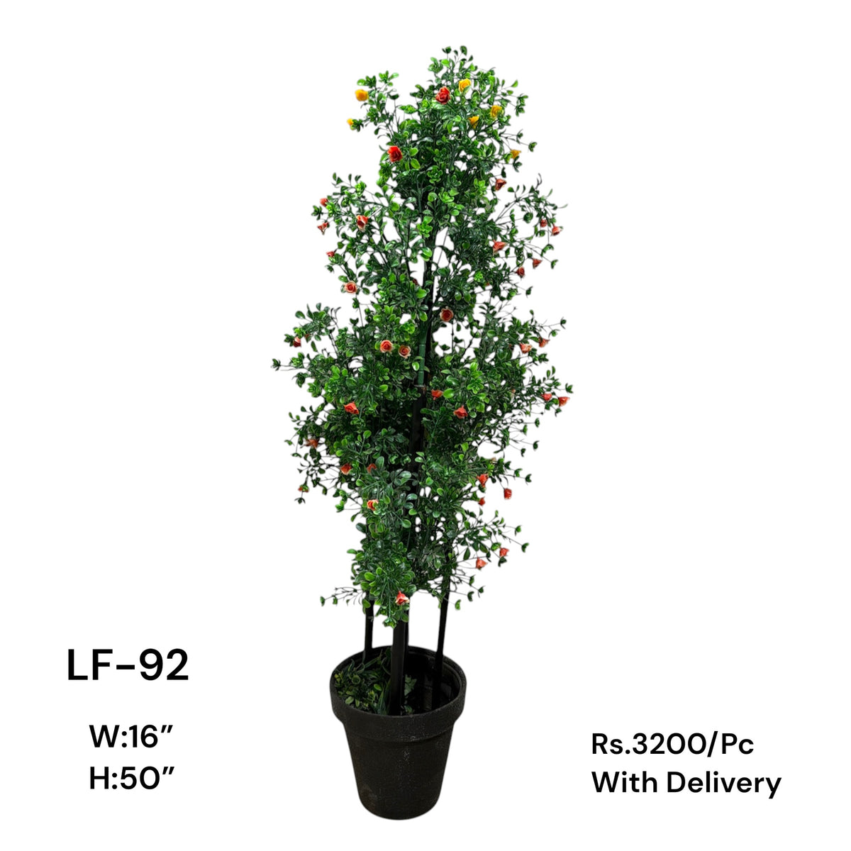 Artificial Green Floral Arrangement with Decorative Designer Pot – Modern Home Décor – LF-92