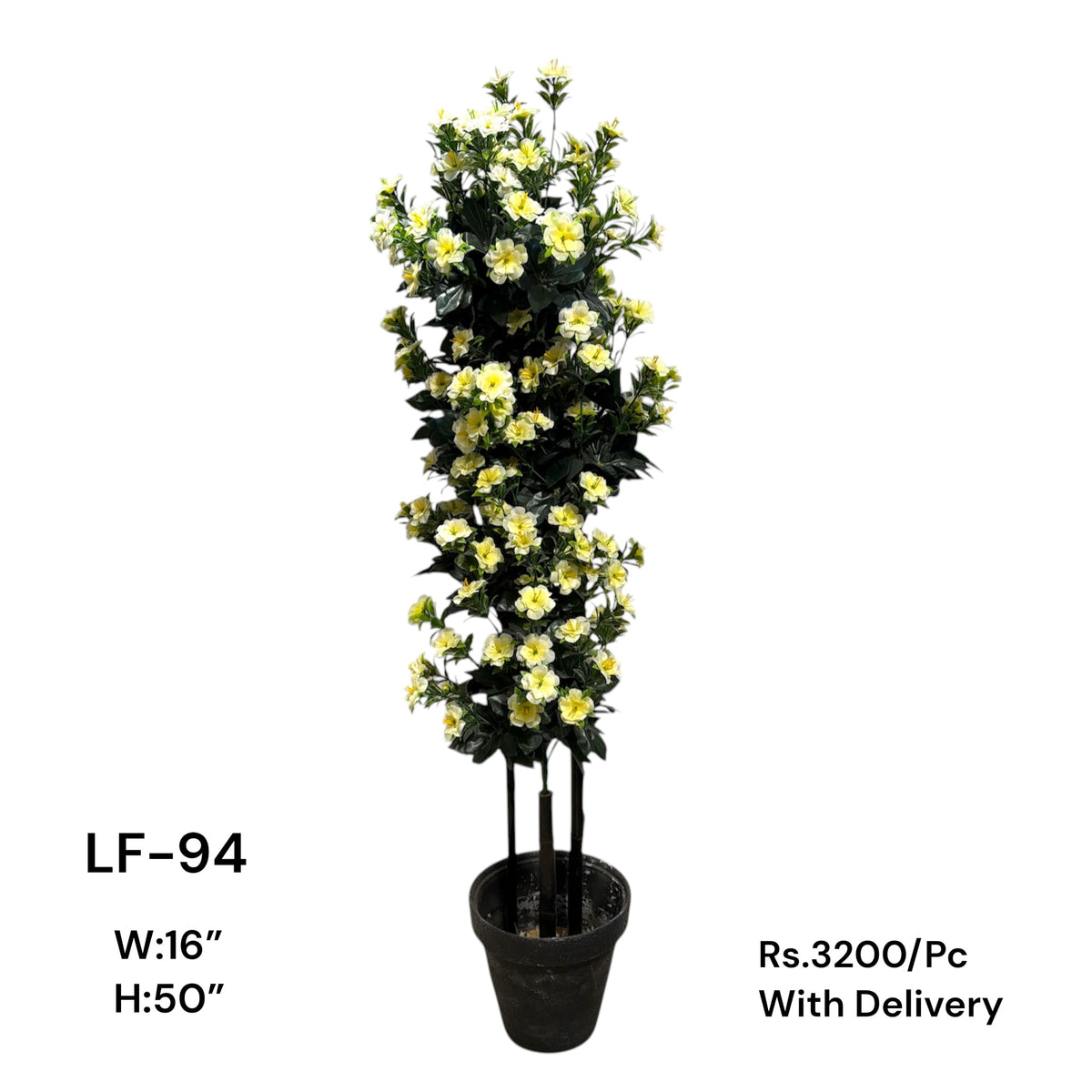 Artificial Green Floral Arrangement with Decorative Designer Pot – Modern Home Décor – LF-94