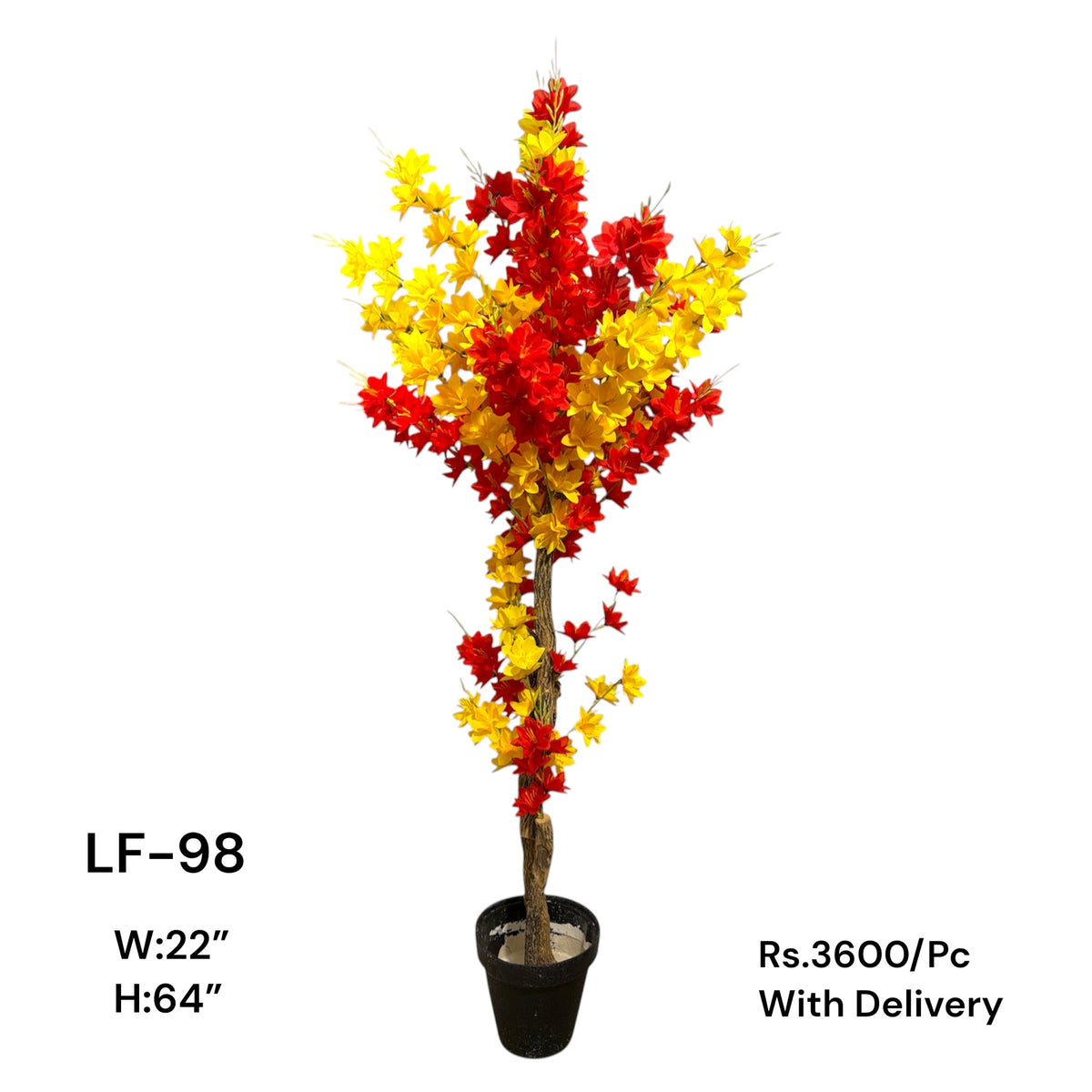 Artificial Green Floral Arrangement with Decorative Designer Pot – Modern Home Décor – LF-98
